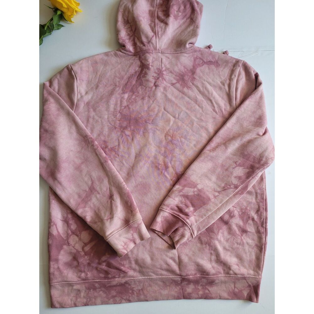 GAP Vintage Style Pink Tie Dye Spellout Logo Pullover Hoodie Size L #-0315